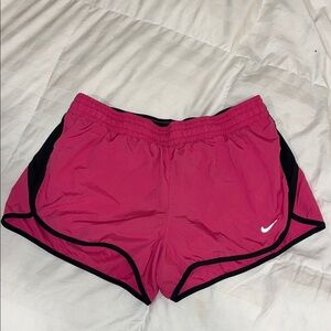 Nike Women's Fuchsia and Black Athletic Shorts